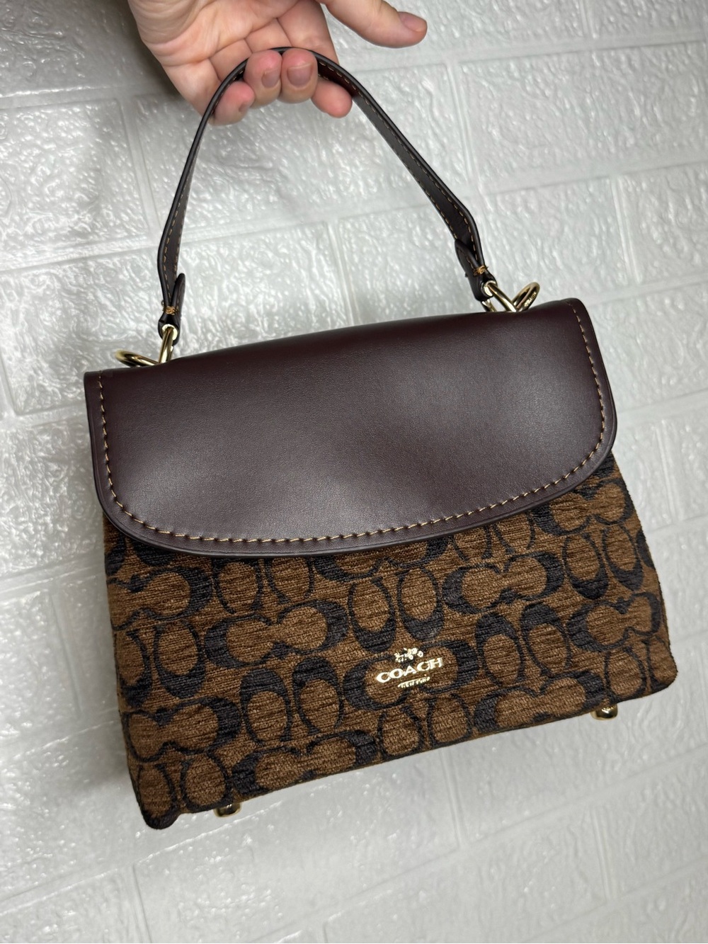 Coach Emory Brown Signature Canvas Top-Handle Bag
